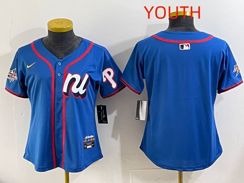 Youth 2025 Philadelphia Phillies Blank Blue All star Nike MLB Jersey style 01